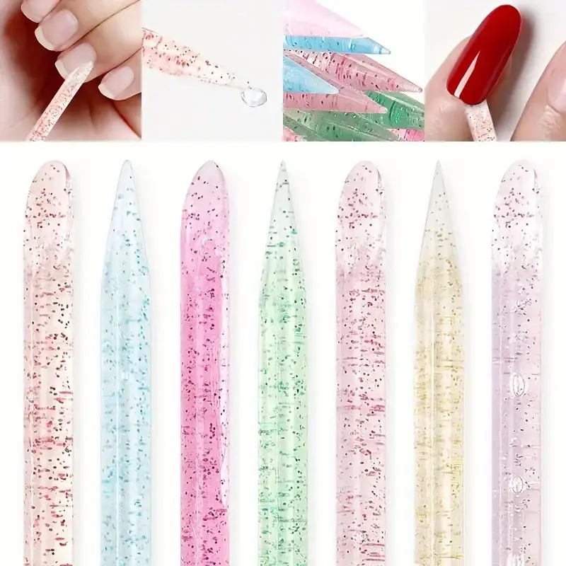 Reusable Crystal Manicure Sticks Double Sided Nail Art Cuticle Pusher & Remover Pedicure Tool 50Pcs/Pack
