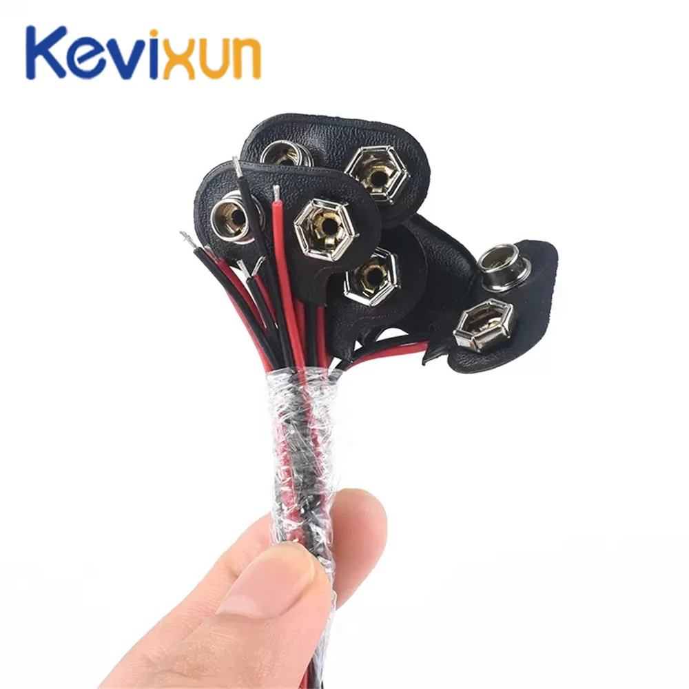 10/20pcs 9v Battery Connector 9V Battery Snap Connector Clip Lead Wires Holder Wire Length 15CM