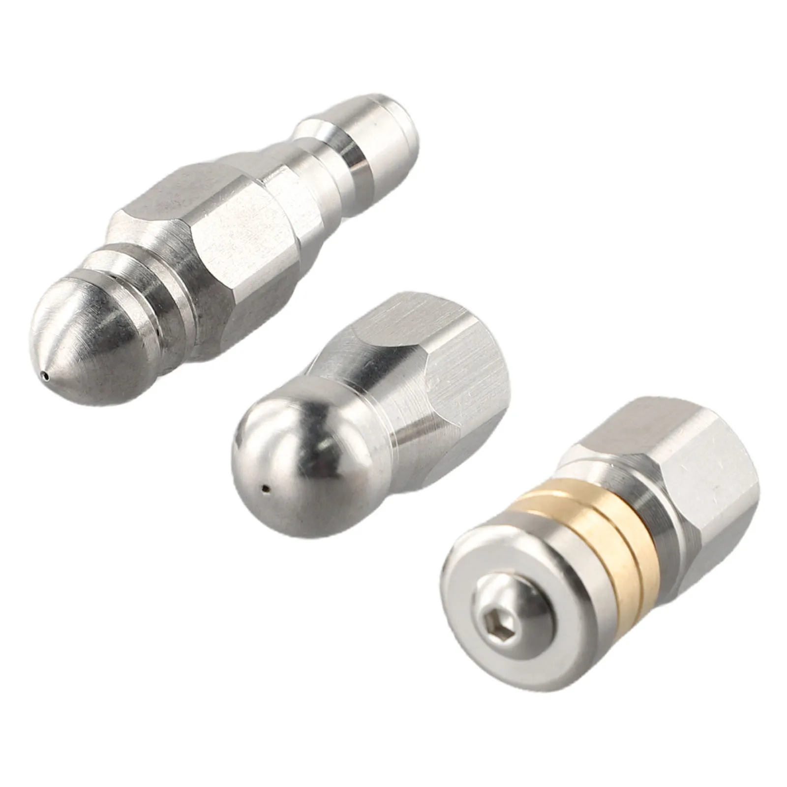 

Мойка высокого давления, сопло для промывки канализации с быстроразъемным разъемом 1/4 дюйма, нержавеющая сталь, 5000 PSI, сопло для очистки слива