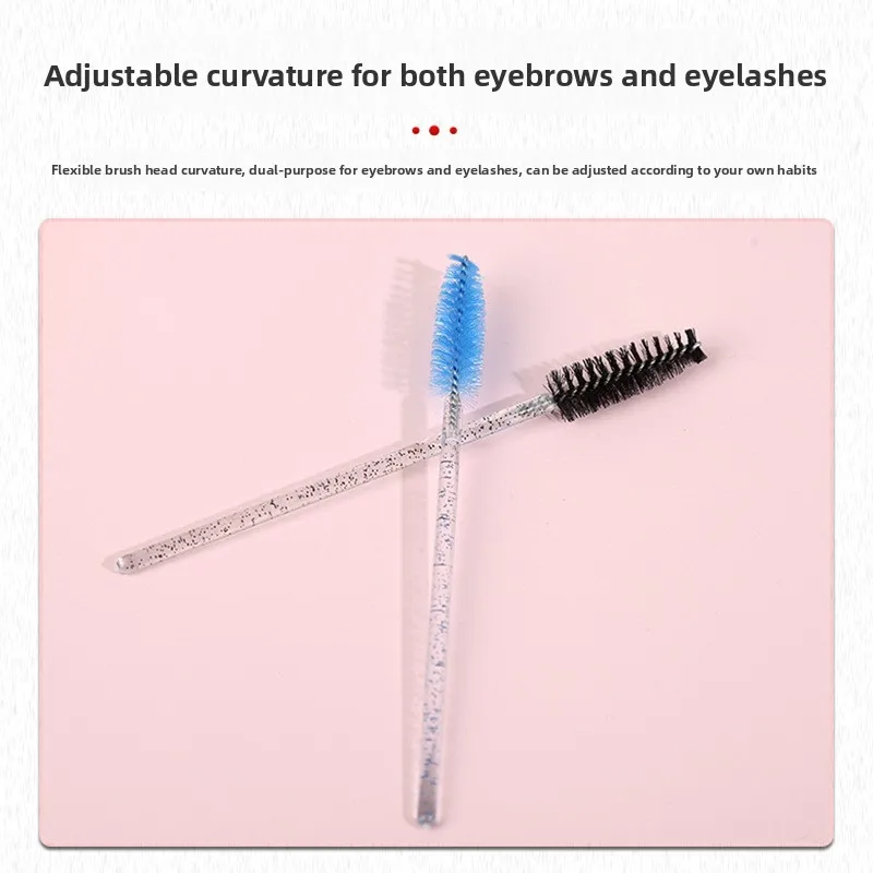 50PCS 크리스탈 속눈썹 브러쉬 빗 전문 속눈썹 연장 마스카라 완드 메이크업 뷰티 도구 (속눈썹용)