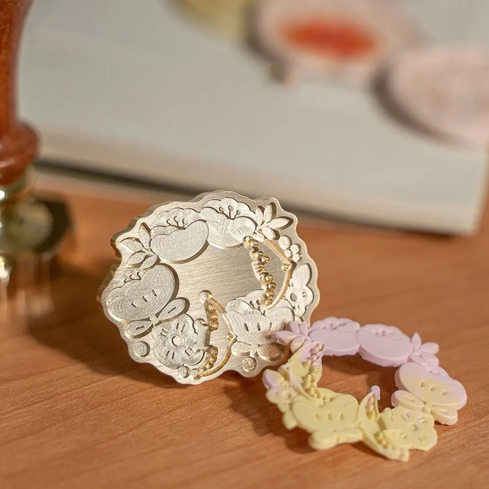 헤드 로즈 엠보싱 씰링 왁스 스탬프 DIY 도구 꽃 빈티지 사쿠라 왁스 씰 스탬프 잎사귀 앤틱 메탈