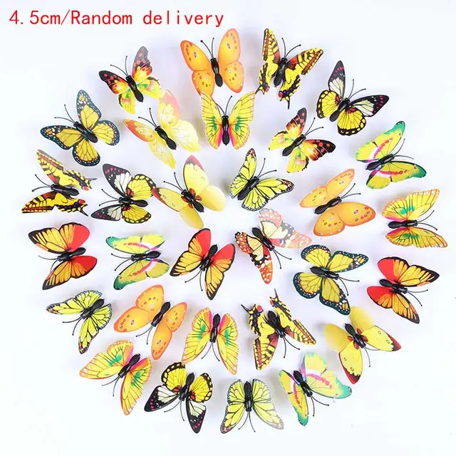 10PCS Fashion Butterfly Hair Clips for Women Girls Wedding Photography Head Clips Hairpin Hairgrips Decoration Hair Accessories 4.5cm yellow