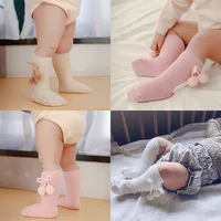 Baby Girls Cute Ball Knee High Socks Toddler Tube Sweet Style Princess Socks For Kids Knitted Sock Leg Warmer 0-3Years 2