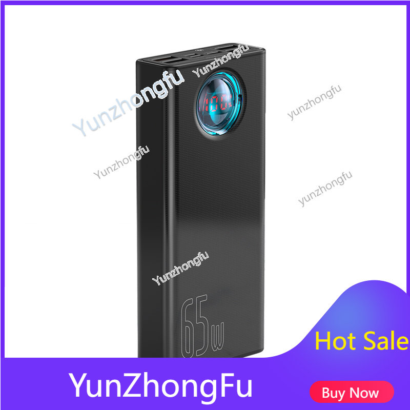 BASEUS 65W Power Bank 30000mAh PD Quick Charge FCP SCP Powerbank Portable External Charger For Smartphone Laptop Tablet