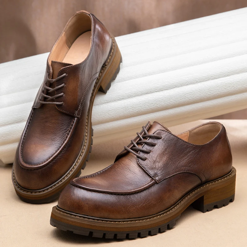 Genuine Leather Mens Casual Business Shoes Luxury Handmade Quality Fashion British Style Wedding Oxfords Social Shoes Male