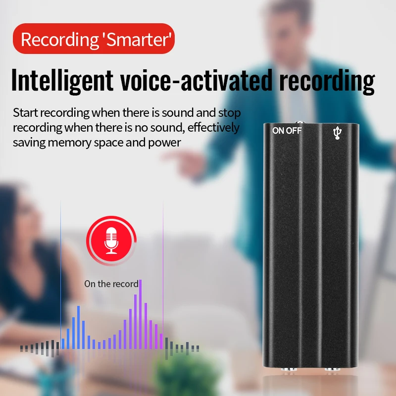 Mini Voice Recorder with Clip 4GB-32GB Espia Sound Activated Audio Dictaphone HD Noise Reduce Voice-control Recording Mp3 Player voice recorder