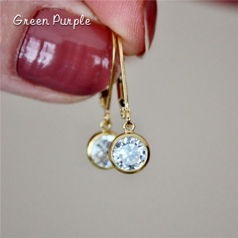 

14K Gold Filled Luxury Shiny Clear Cubic Zirconia Hoop Earrings For Women Wedding Engagement Statement Jewelry Bridesmaid Gift