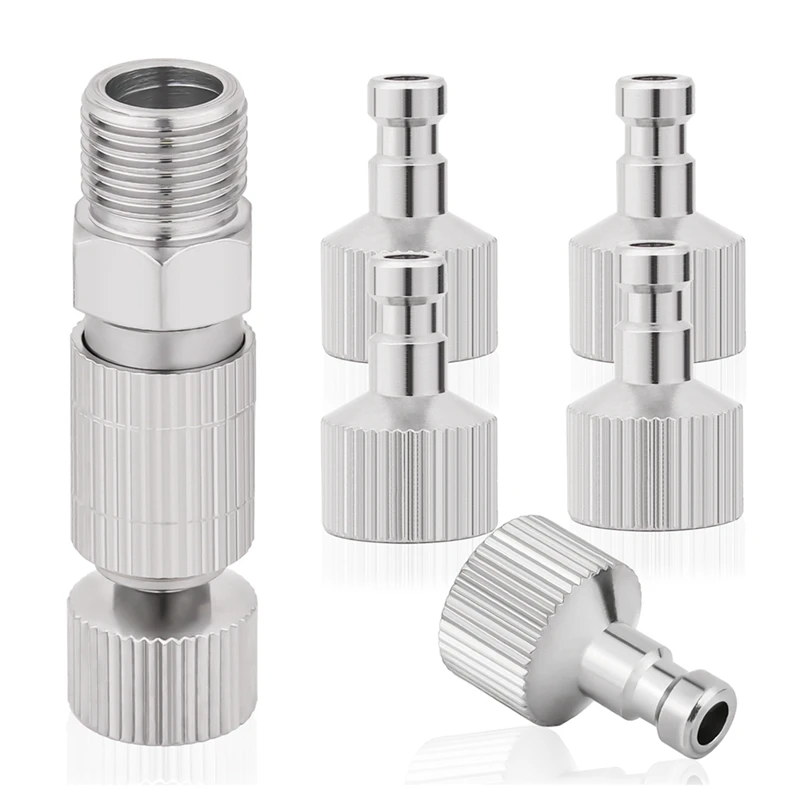 

6 Pcs Airbrush Quick Disconnect Coupler Release Fitting Plug, Metal 1/8 In BSP Male And Female Connections Adapter Air Brush