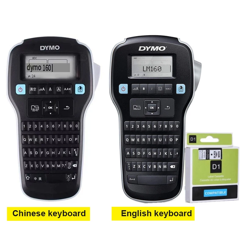 Dymo lm 160 Protable Etiqueta Fabricante Impressão mm mm 12 mm Cabo Adesivos Etiqueta Impressora para d1 Fitas de Etiquetas 45022 45013 45010