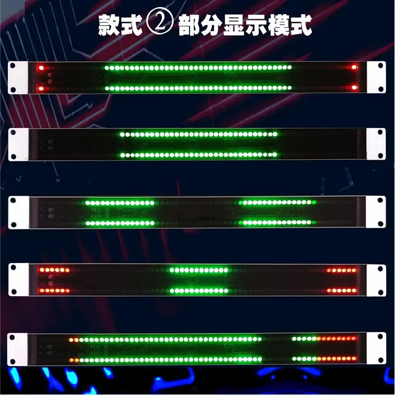 Polegada Gabinete Tipo128 Led Indicador de Nível Controle Som Estéreo Áudio Usb Música Espectro Eletrônico vu Medidor Ritmo Volume 19 - Imagem 3