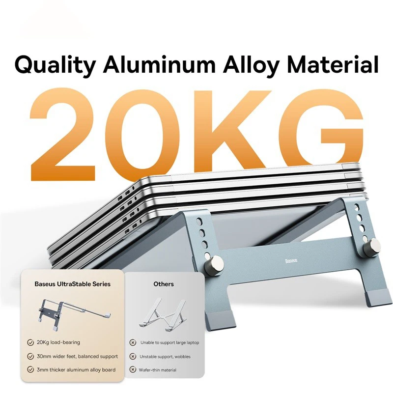 Baseus-alumínio Liga Laptop Stand Suporte Vertical Ajustável para Notebook Engrenagens Macbook Air Pro 17 in - Imagem 2