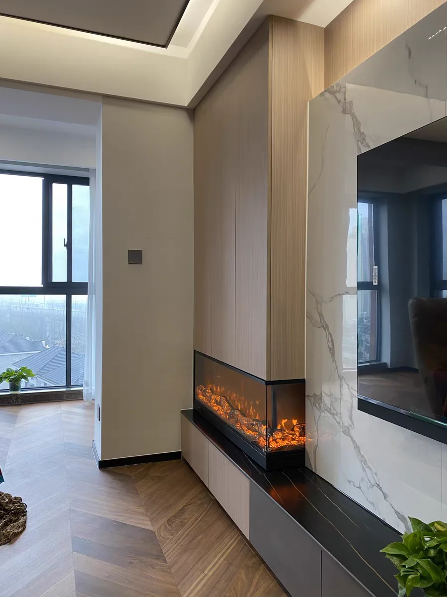 European style fireplace living room decoration electric fireplace wall embedded corner YX130TB