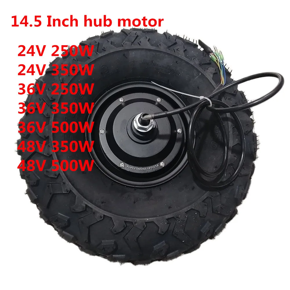 Wheelbarrow Motor Kit 14.5 inch Wheel 24V 36V 48V 350W 500W high torque 40 N.M Electric Wheelbarrow Hub Motor All Terrain Off Road Rough Tyre