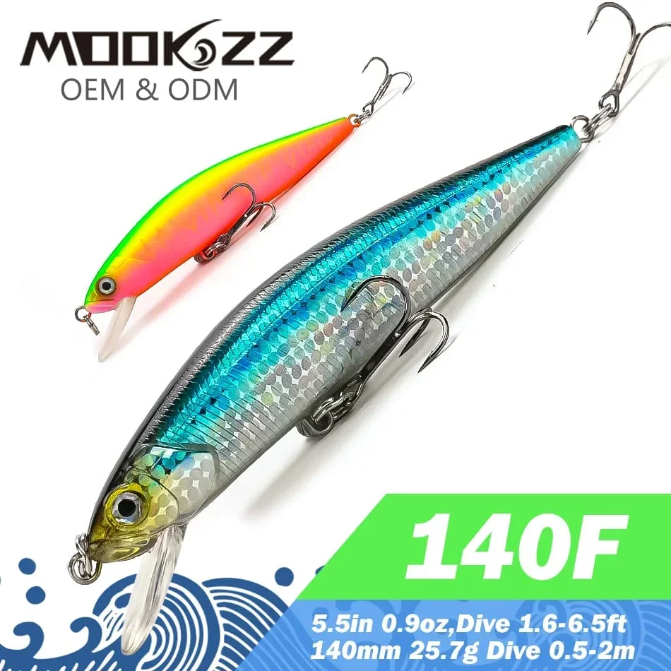 

MOOKZZ Top Hard Fishing Lures 14CM 25.7G Minnow quality Baits Wobblers Good Action professional Fishing Tackles Artificial