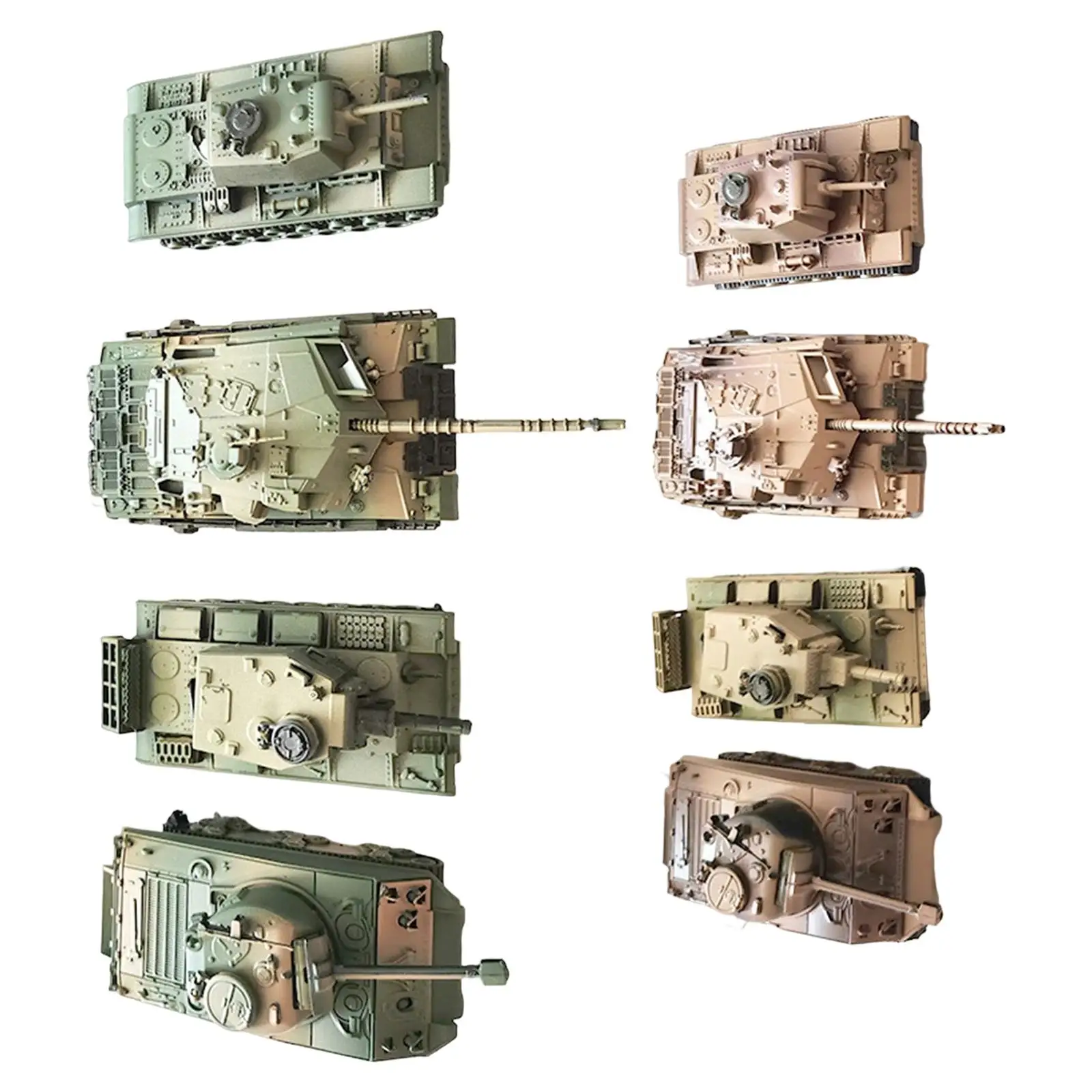 8x 1:72 Scale Tank Model Vehicle Tank Model Toy DIY Assemble Tank Toy 4D Tank Puzzle Toys 1/72 Tank Toy Model for Children Gifts