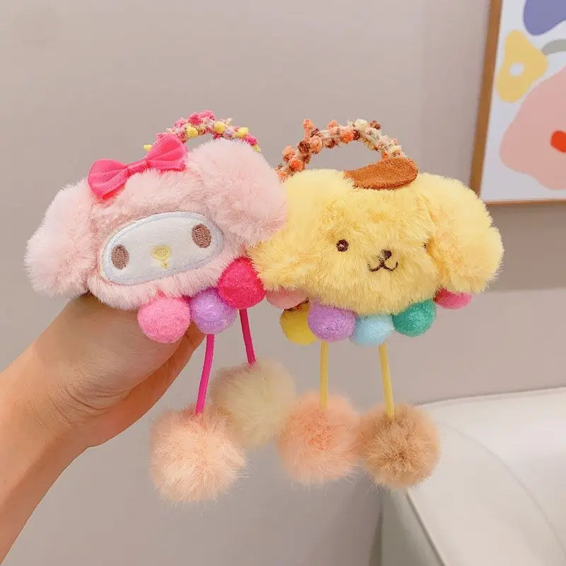 Kawaii Sanrio My Melody Hair RingS Girl Girly Heart Anime Figure Hairball Headband Rubber Band Soft Cute Cartoon Sweet New Style