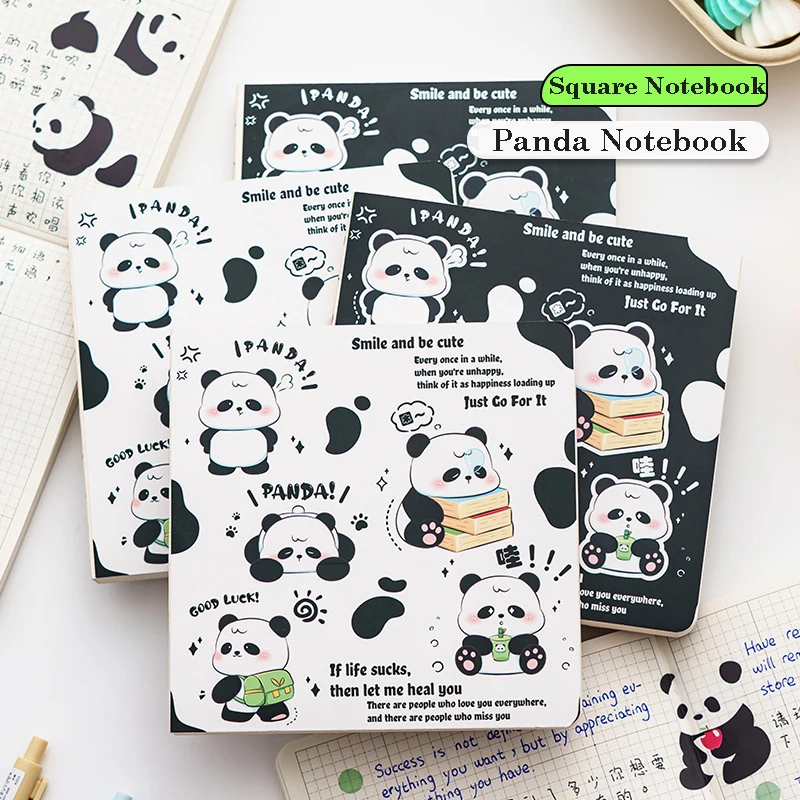 Kawaii-Panda-Square-Notebook-Cute-Portable-Cartoon-Panda-Notepad-for ...