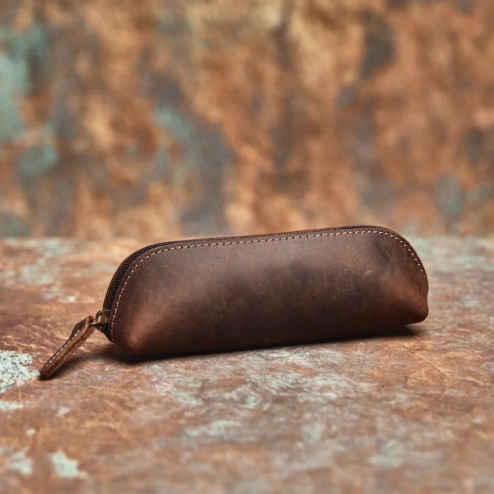 NASVA Genuine Leather Case Pen Case Stationery Organiser Coin Purse