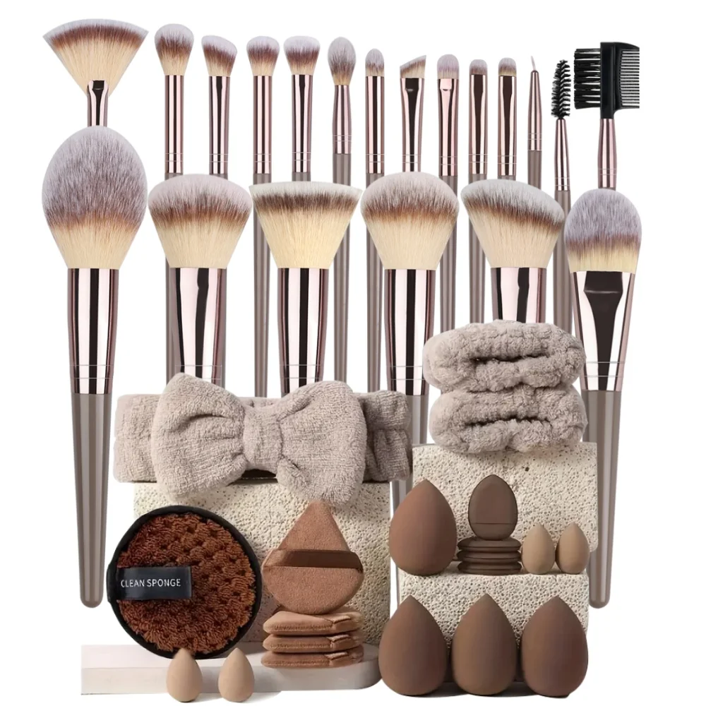 3-20PCS Makeup Brushes Set Eyeshadow Fluffy Foundation Concealer Blush Highlighter Storage Box Female Cosmetics Beauty Tools
