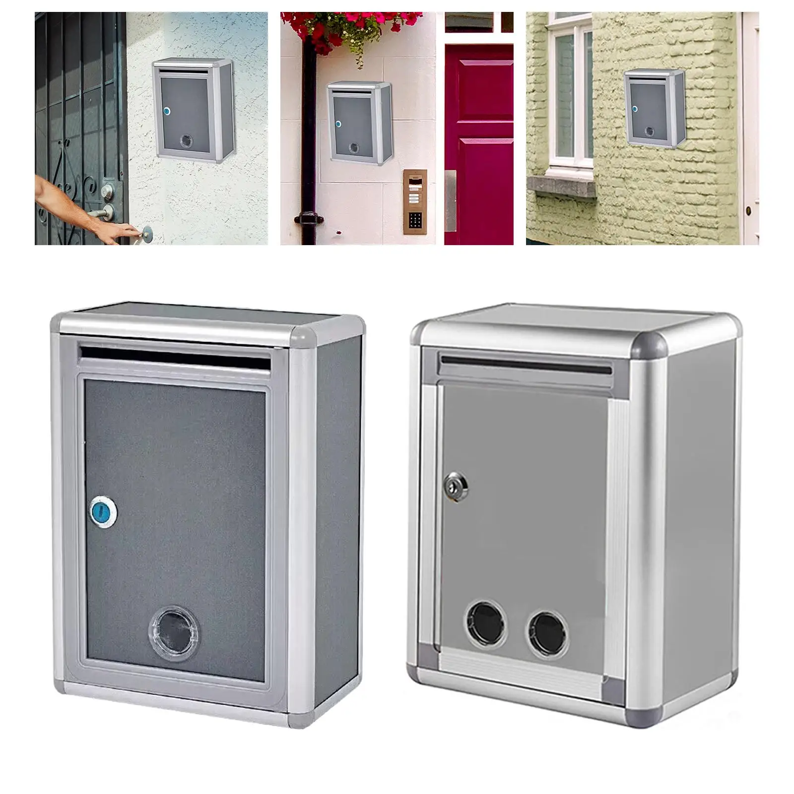 Locking Wall Mounted Mailbox Collection Box Durable Postbox Lockable Mailbox