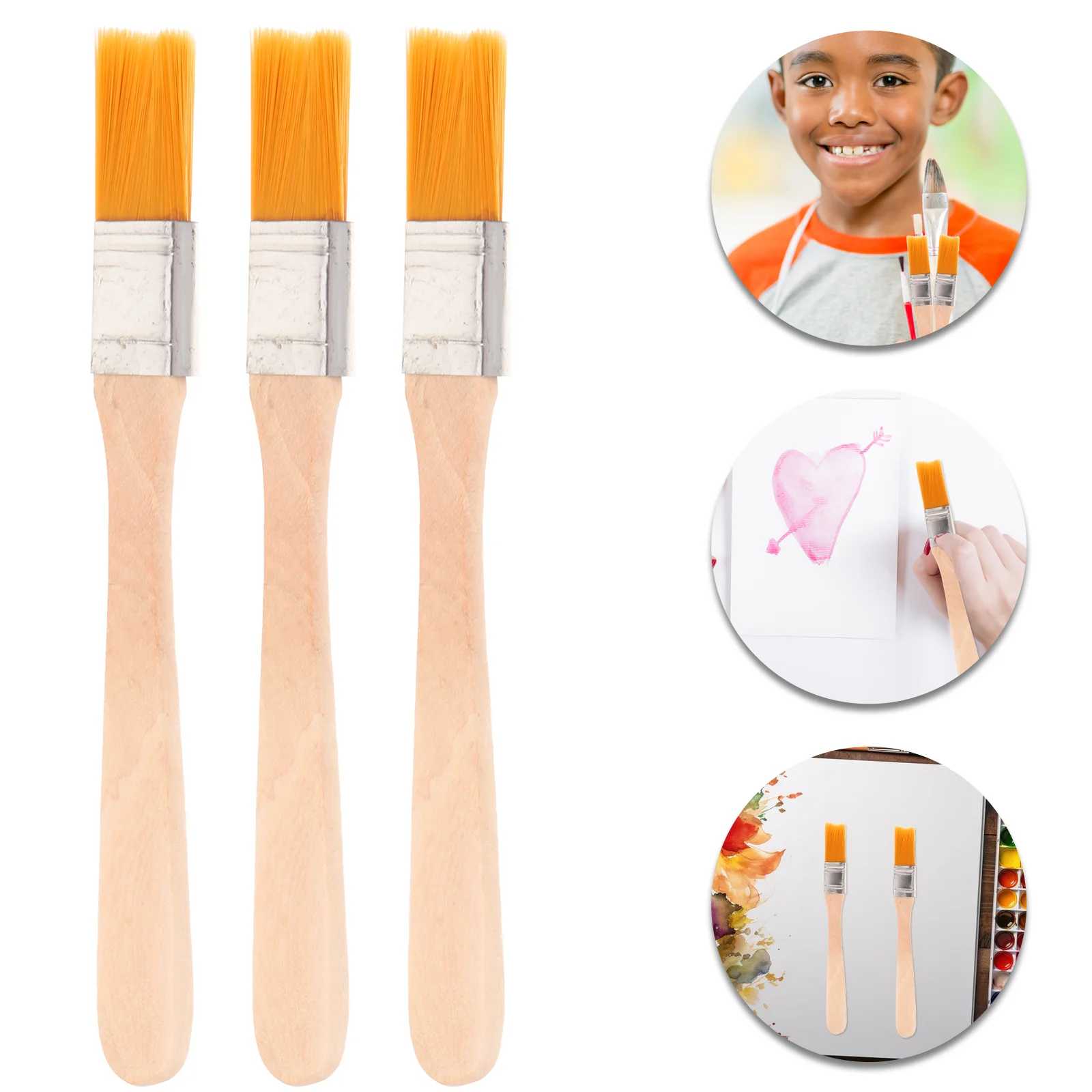 

6 Pcs Paint Brushes For Kids For Kids Painting Brushes for Wall Oil Paintbrush Nylon Wooden Small with Handle Child