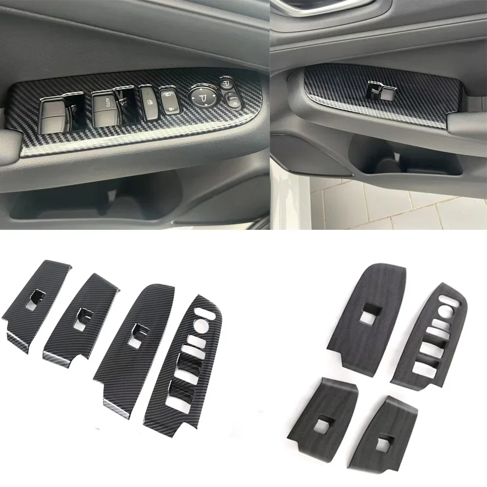 

Car Accessories For Honda Vezel HR-V 2021 2022 Interior Carbon Fiber Window Lift Switch Cover Trim Inside Armrest Frame