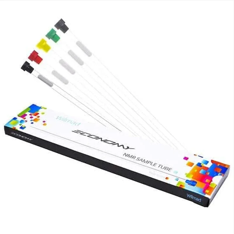 Wilmad 10pcs 20pcs 50pcs 100pcs Lab Glass NMR Tube 5mm Nuclear Magnetic Solvent and NMR Carbon Hydrogen Spectrum Economical Cap