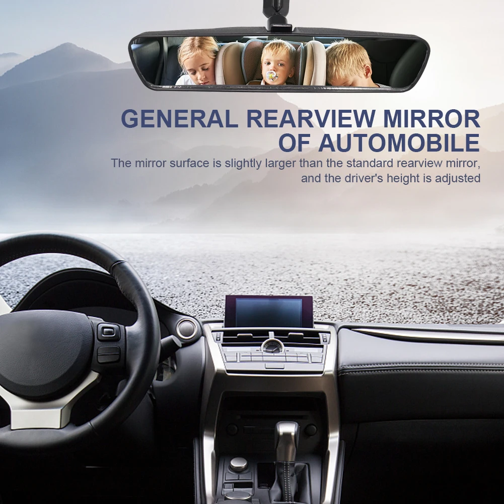 10 Inch Inner Mirror Easy To Install Inside Rearview Mirror ABS Glass Interior Rearview Mirror Car Accessories for Universal Car