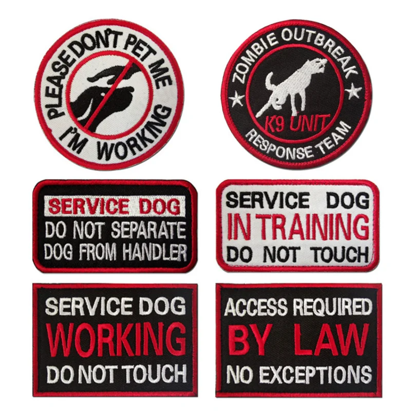 K9ServiceDogsBadgeDONOTTOUCHEmbroideredPatchDONOTPETHook