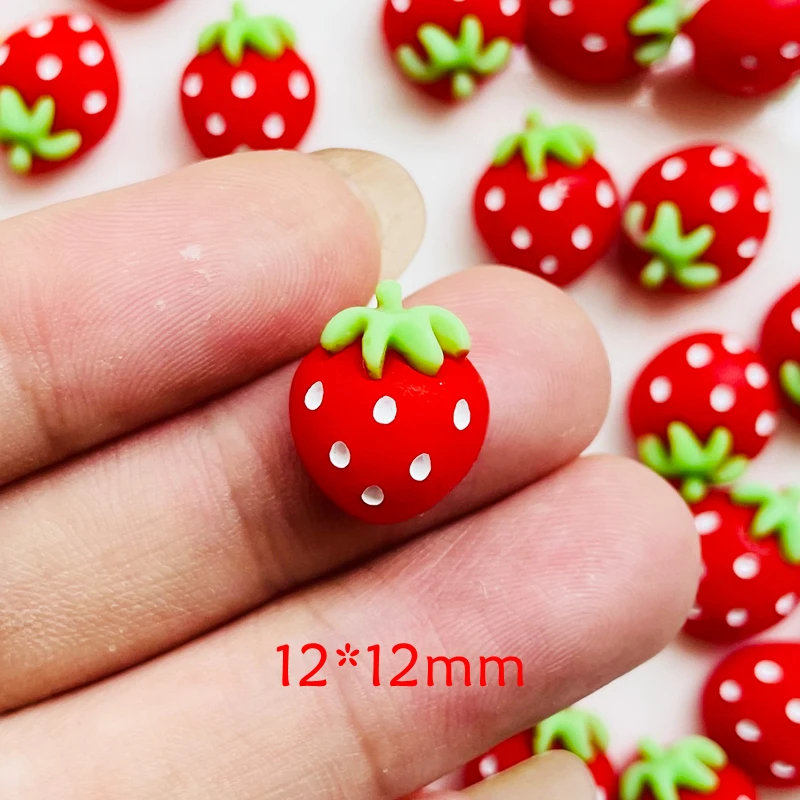 20 Pcs New Lovely Mini Cartoon Simulated Painted Strawberries Resin Scrapbook Diy Jewellery Hairpin Accessories Decorate Craft