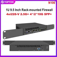 9.5 Inch Topton 1U Rack-mounted Intel N100 Mini PC Home Server Firewall Router 2.5G Gateway Network Security with 4*2*10G SFP 1