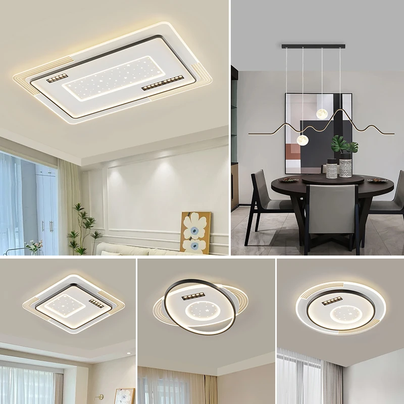 

Led Ceiling Light Simple Modern Round Bedroom Balcony Ceiling Lamp Rectangular Living Dining Room New Home Indoor Decor Fixtures