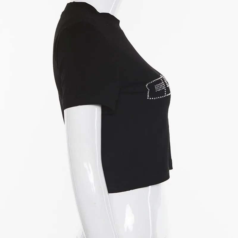 New Summer Y2K Embroidered Bead Pattern Open Navel Dress with Women's Wear European and American Tops Hot Selling