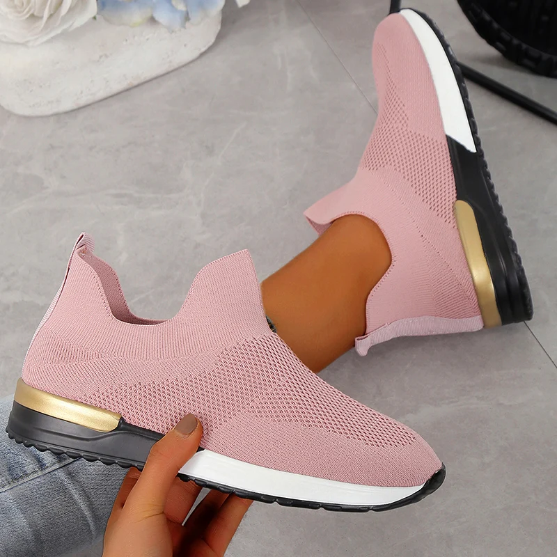 Sneakers Women Vulcanized Shoes Ladies Solid Color Slip-On Sneakers for Female Casual Sport Shoes 2022 Fashion Mujer Shoes