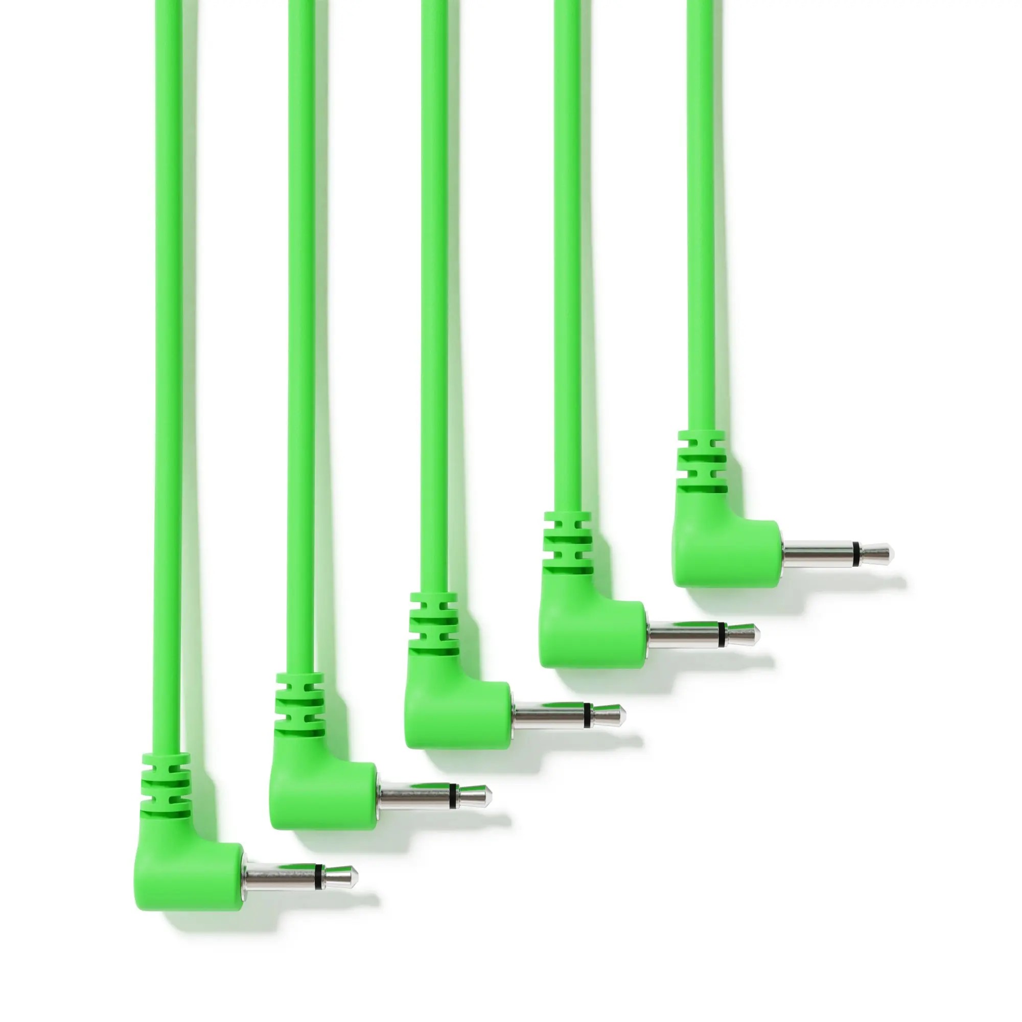 Vibrant Right Angle Mono Modular Patch Cables - 5 Color Set