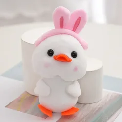 Creative Cute Little Yellow Duck Keychain Pendant - Plush Toy with Hat (WHITE)