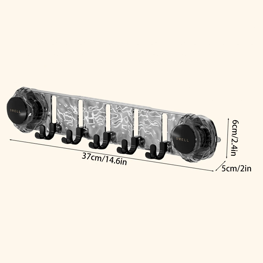 Rotating Suction Cup Corrugated Hook Wall Mounted Rack Towel Load-bearing Space Saving Bathroom Kitchen