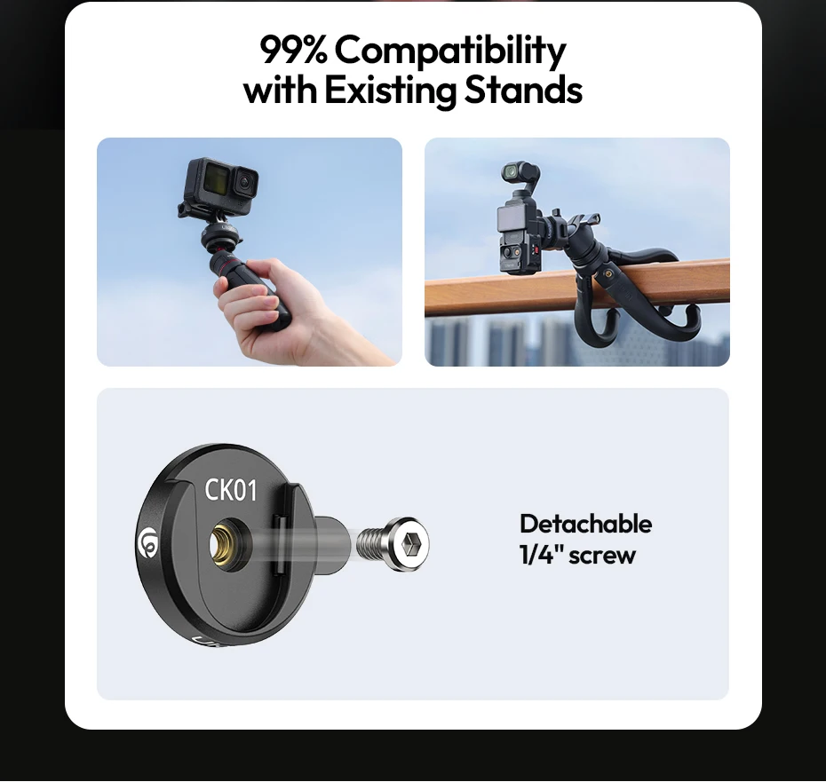 Quick-Release Plate Kit/ Quick-Release Backpack Clip Kit with 1/4'' Screw for Ca
