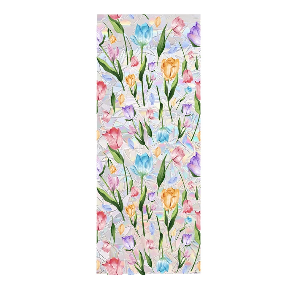 UV-resistant Glass Sticker Glue-free Static Decoration Privacy Window Stained Glass Rainbow Film Self-adhesive Film Decorative