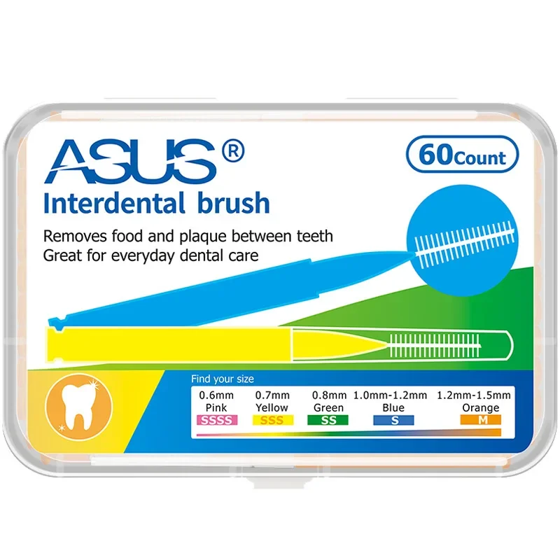 60pcs 0.4mm-1.5mm Interdental Brushes Health Care Tooth Interdental Cleaners Orthodontic Dental Teeth Brush Oral Hygiene Tool