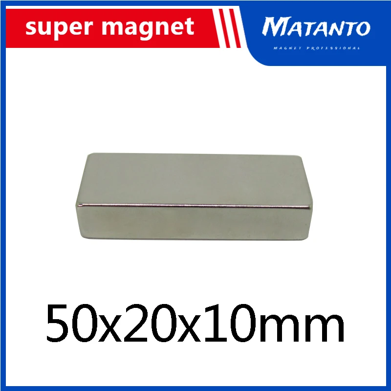 

1/2/3PCS N35 Super Strong Neodymium Magnets Block Permanent Magnet 50x20x10mm Powerful Magnetic 50*20*10mm