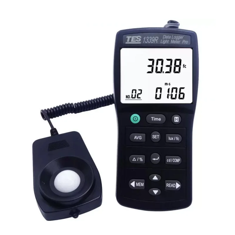 TES-1339R Data Logger Light Meter Tester 0.01 to 999900 Lux PC Data Record TES1339R