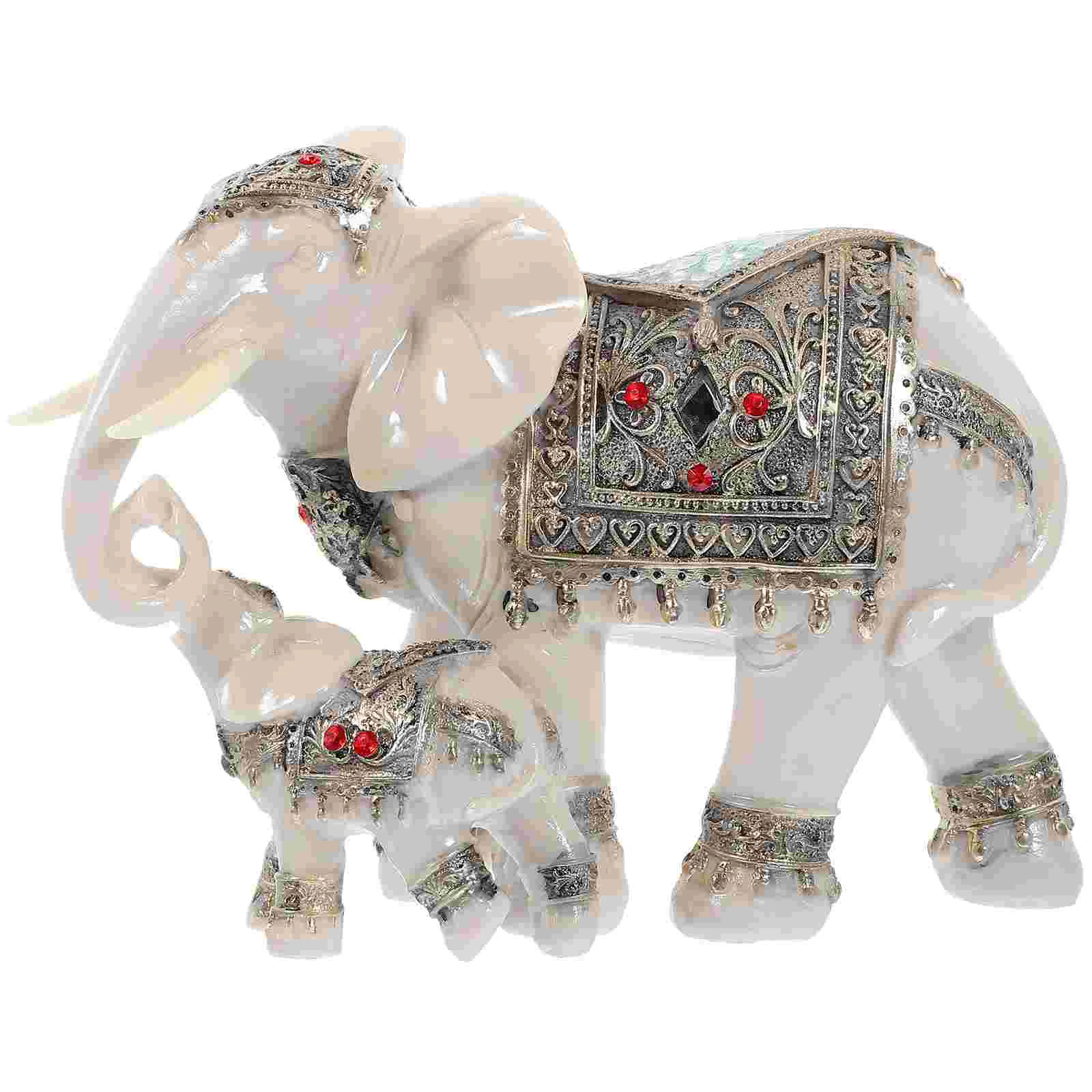 

Статуэтка в виде слона с орнаментом, Винтажная настольная Статуэтка из смолы, животное, Декор, статуэтка богатства для офиса