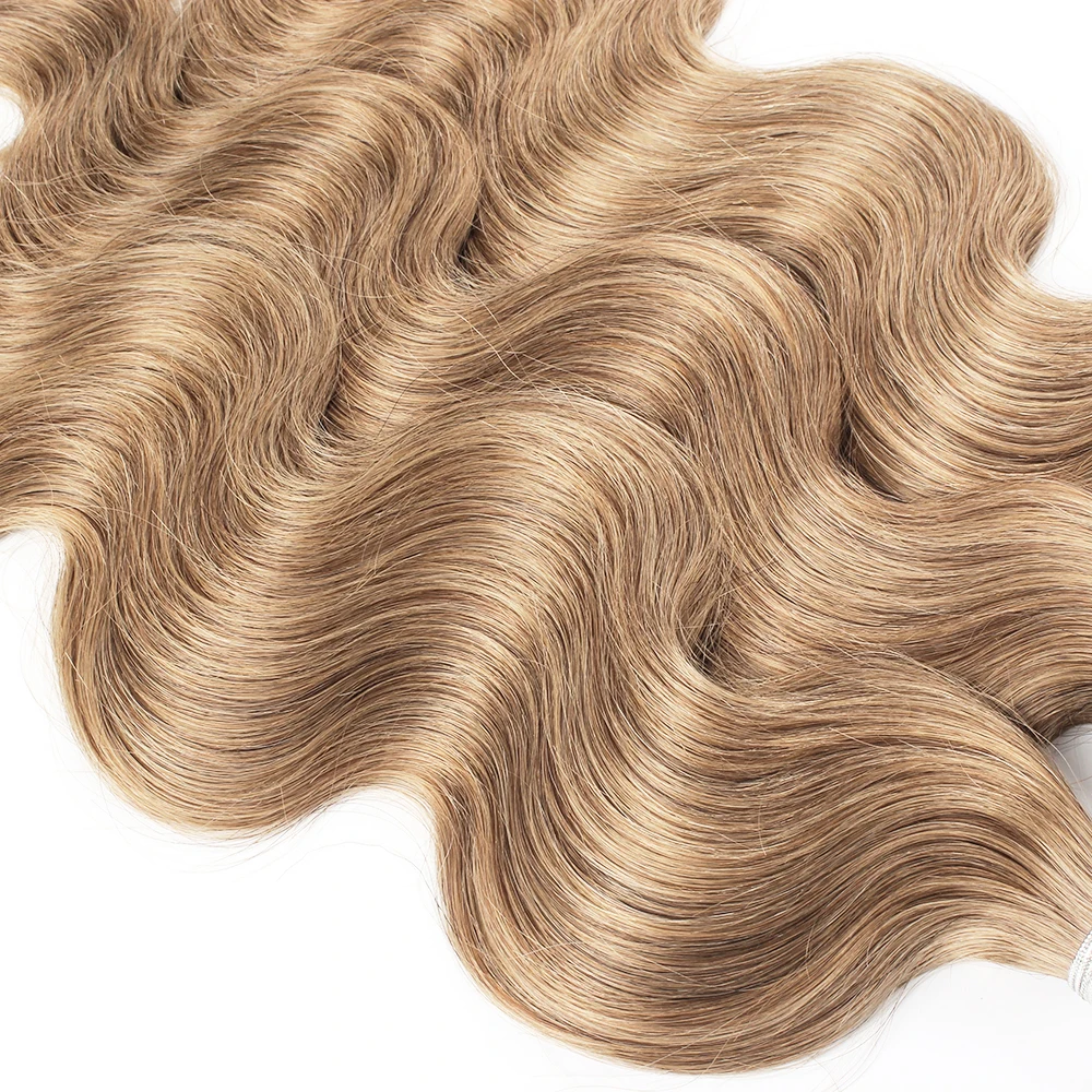16-30 inch 1 Bundle Human Hair Weave Body Wave #27 Honey Blonde #8 Ash Blonde #30 Ginger Brown Human Hair Extension Bobbi