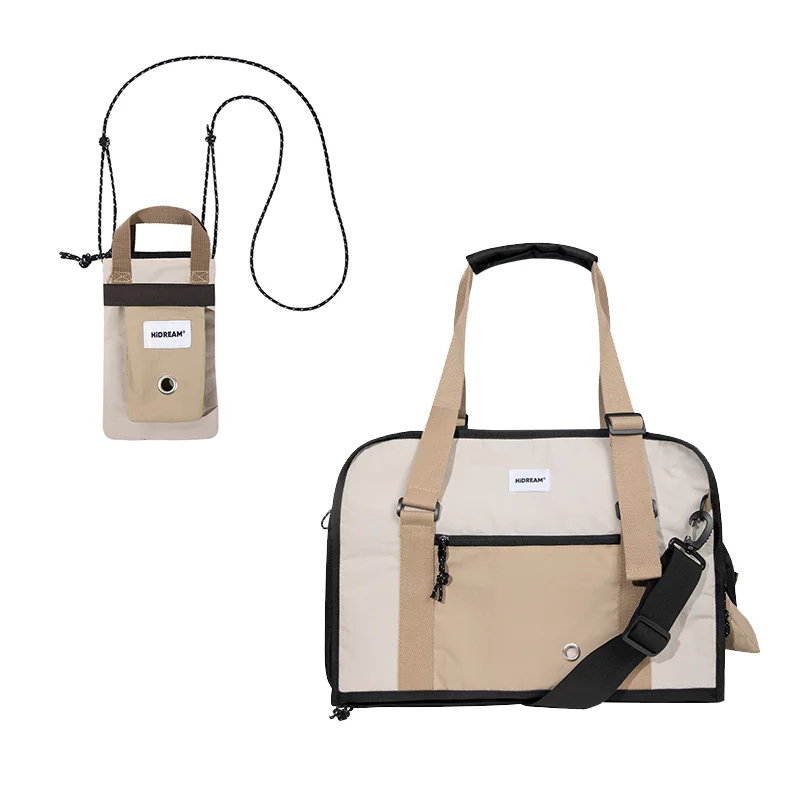 thumbnail image 1 of Transportín suave para perros y gatos pequeños, portátil, transpirable, plegable, bolso de hombro, bolso de viaje para cachorros y gatitos, gran espacio, 1 of 5