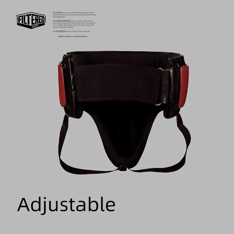 FILTERED SPORTS High-Density Elastic Sports Groin Guard for Men-Adjustable Straps Durable Faux Leather Boxing WomenGP01