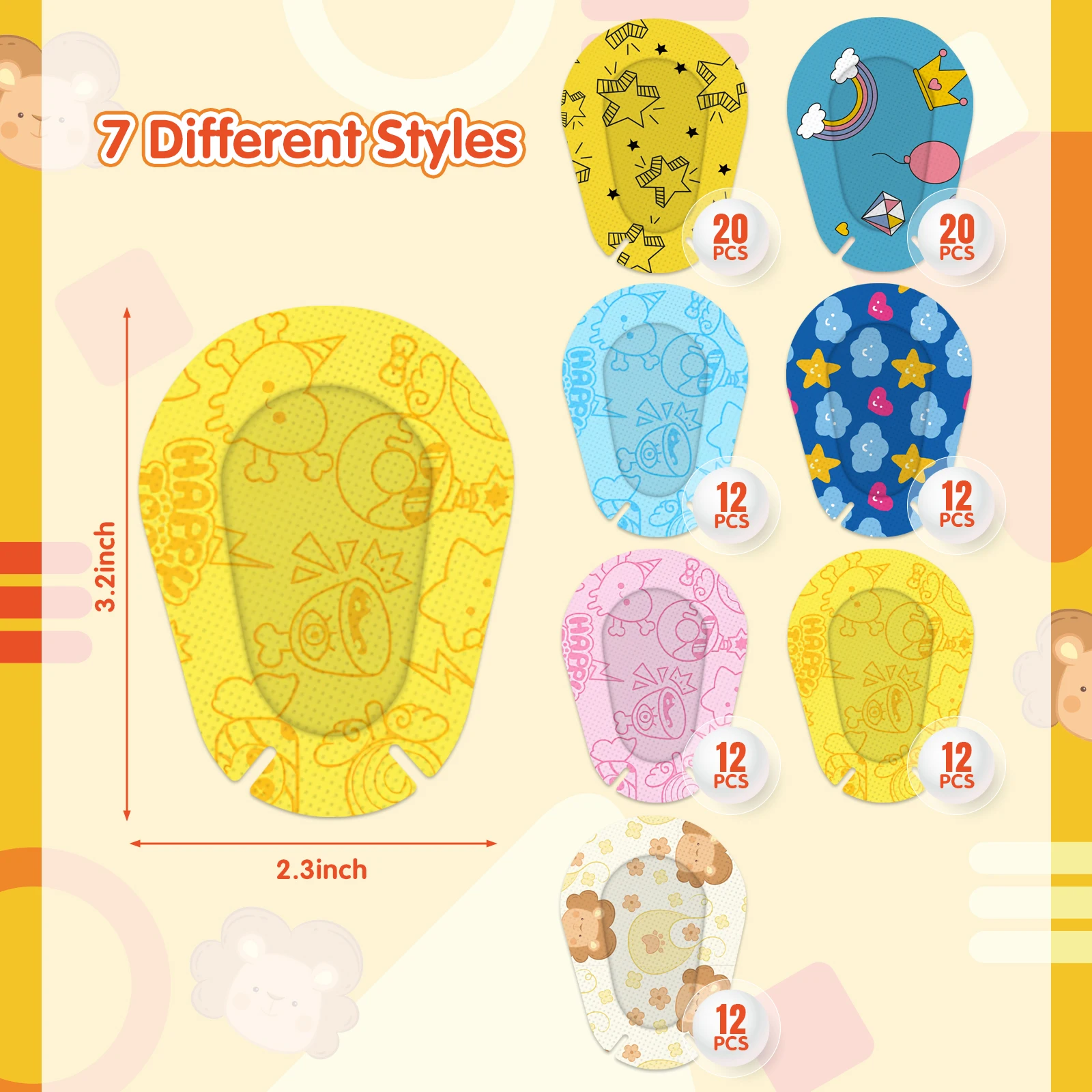 100 Pcs Breathable Amblyopia Eye Patch Cartoon Light Blocking Children Correction Protect Eyesight Sterile Eye Pad Girls Boys 4