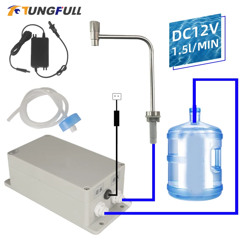 

RV Electric Galley Water Pump 12V Water Pump Automatic Faucet 1.5 L/ min Caravan Motorhome Boat Bottled Water Pump fo Kitchen