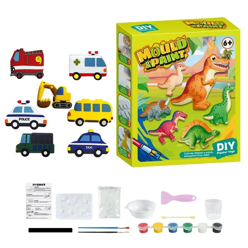 

Plaster Toys To Paint Painting Kit Plaster Toys Painting Set Art Supplies Dinosaur Car DIY Crafts Plaster Art For Preschool