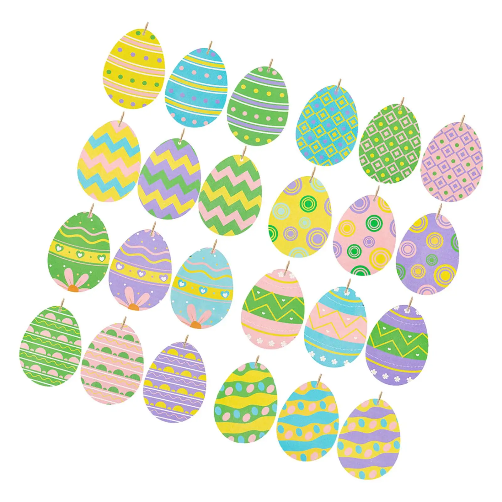 

24Pcs Easter Wooden Decorative Hanging Ornaments for Home Classroom Party
